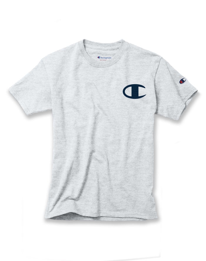 Champion Drenge T-Shirts Grå - Cotton Logo Pieces - Danmark RGI-378052